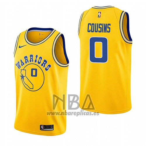 Camiseta Golden State Warriors Demarcus Cousins NO 0 Hardwood Classic 2018-19 Amarillo
